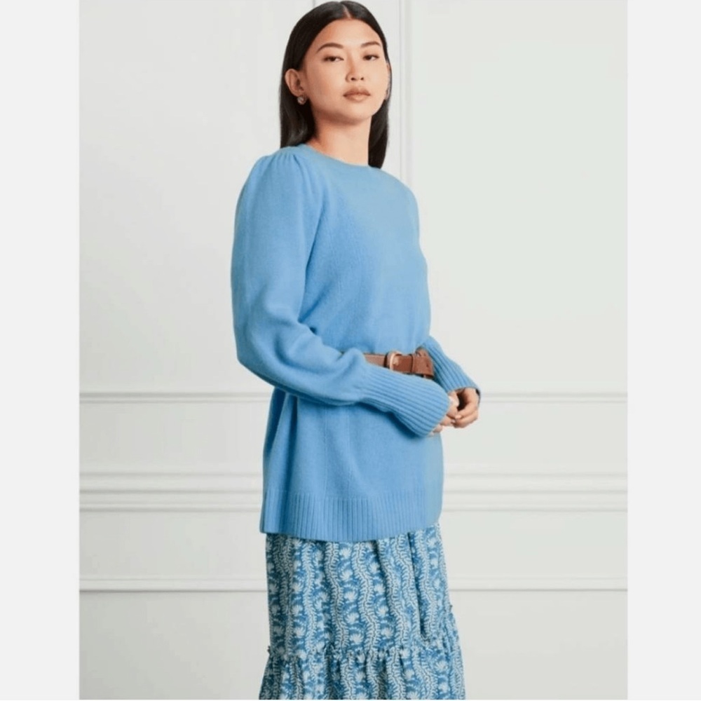 Hill House The Sylvie Sweater in vista blue merino wool tunic crewneck - Picture 2 of 7